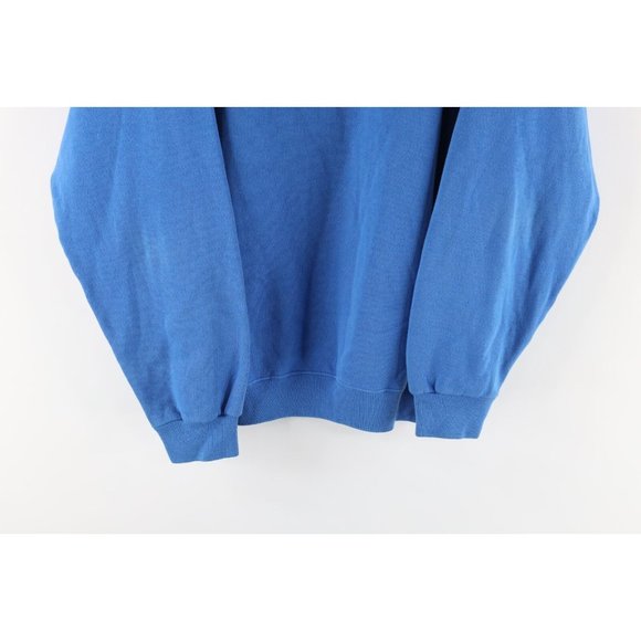 Vintage 80s Mens Size XL Music Maestro Spell Out Crewneck Sweatshirt Blue USA - Picture 3 of 10